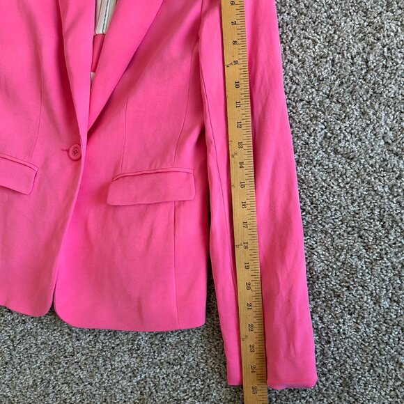 Alice + Olivia Womens Small Hot Pink Single-Button Denny Boyfriend Blazer - Picture 6 of 12